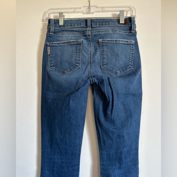 PAIGE Blue Distressed Denim Verdugo Ankle Zoey Destructed Stretchy Skinny Jeans - Picture 5 of 9